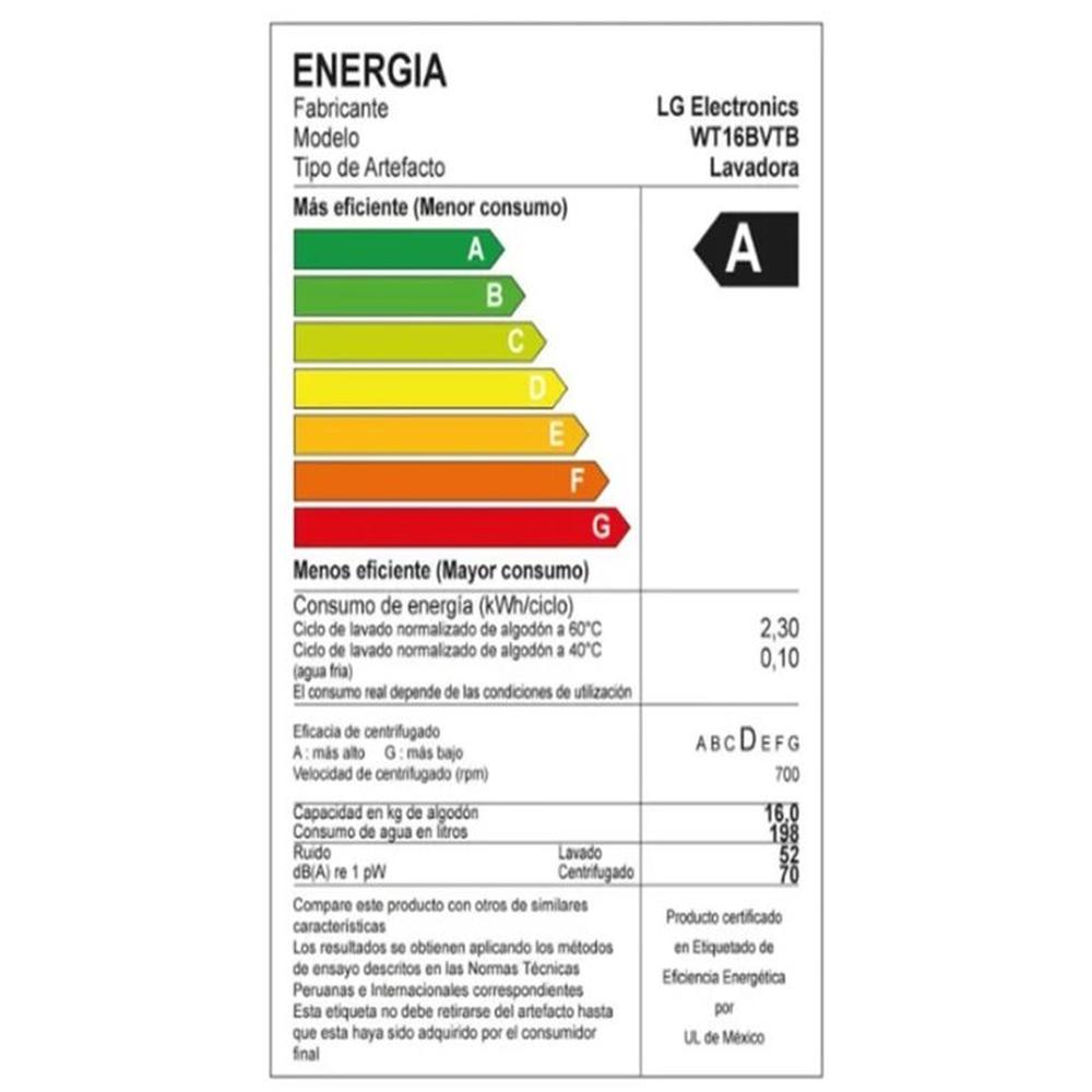 LAVADORA 16KG TURBODRUM CARGA SUPERIOR WT16BVTB LG