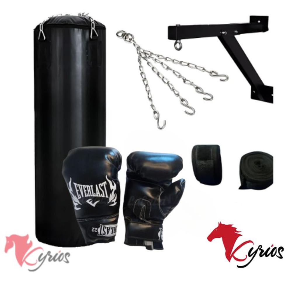 Saco De Box De 120CM +Rack+Cadena+Guantes+Vendas