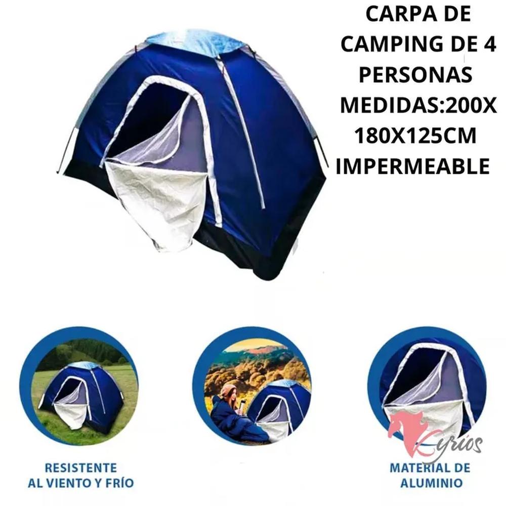 Carpa De 4 Personas Con Doble Techo Impermeable