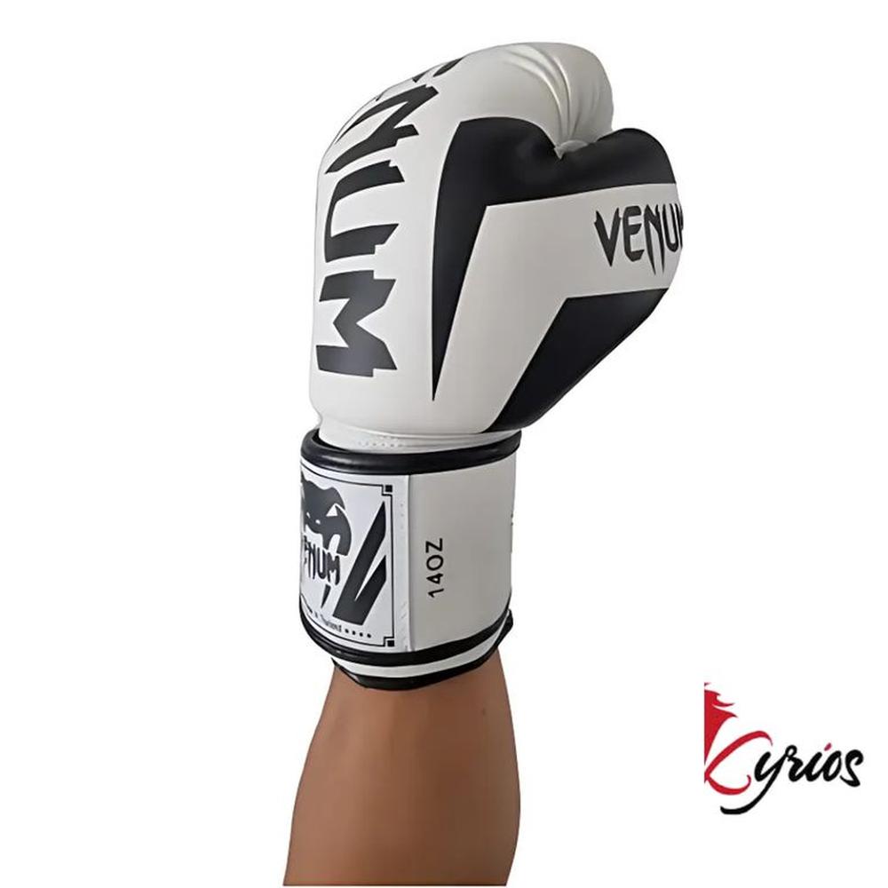 GUANTES DE BOX VENUM 3.0 DE 8 ONZ BLANCO CON NEGRO + BUCAL EVERLAST