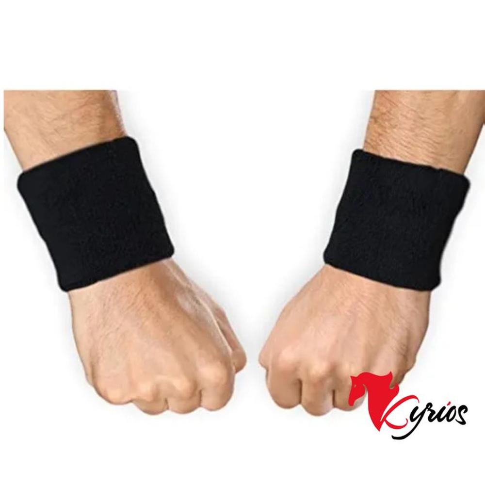 Muñequera De Sudor Afelpado Color Negro