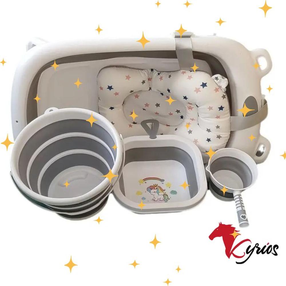 Kit De Baño Para Bebes Plegables Con Alfombrilla