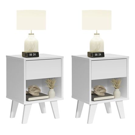 Kit con 2 Veladores Madesa Blanco Kit con 2 Veladores Madesa Blanco