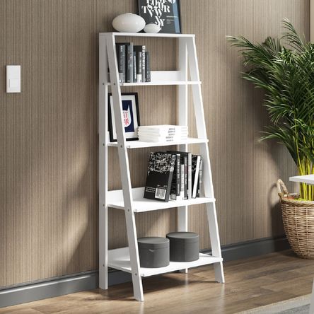 Mueble Biblioetca Librero Madesa Con 4 Niveles Blanco Mueble Estante Librero con 4 Niveles Blanco