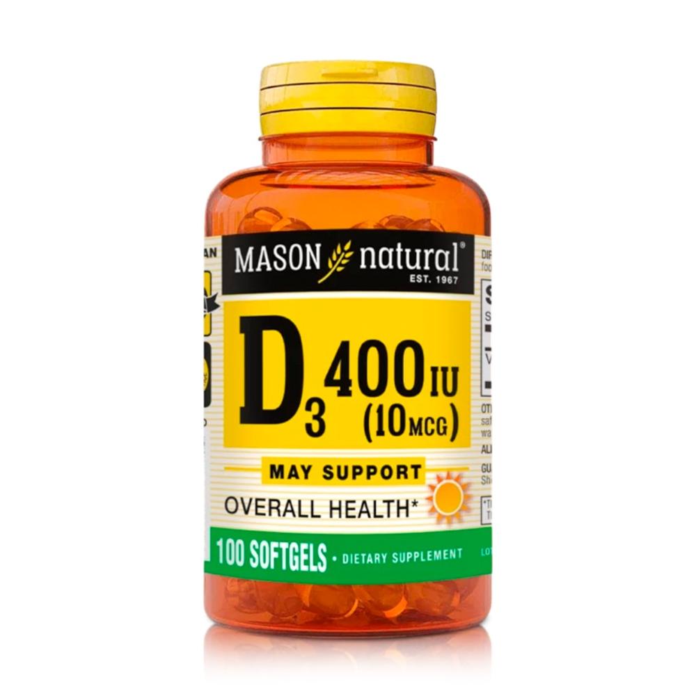 Vitamina D3 - 400 Iu - Salud Ósea Y Muscular - 100 Cápsulas - Mason Natural Vitamina D3 - 400 Iu - Salud Ósea Y Muscular - 100 Cápsulas - Mason Natural
