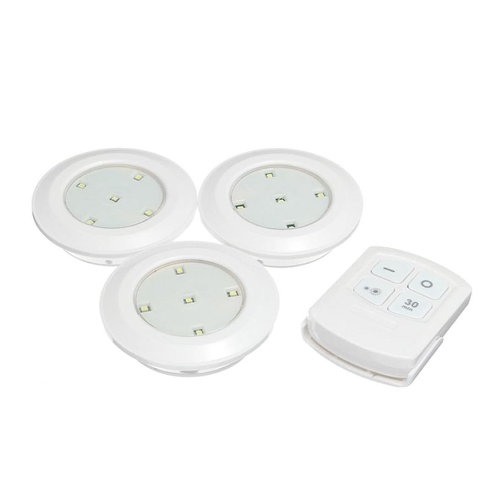 Luz Led de Control Remoto Inalámbrico 3 Piezas