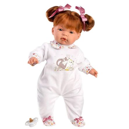 Muñeca Llorens Joelle Pelirroja 38 cm Estampado Gatito