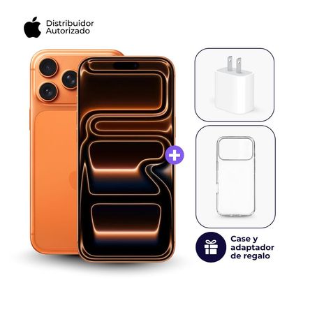 iPhone 17 Pro Max C/CHIP 256GB Naranja cósmico + Case + Cubo Apple iPhone Tipo C de 20W iPhone 17 Pro Max C/CHIP 256GB Naranja cósmico + Case + Cubo Apple iPhone Tipo C de 20W