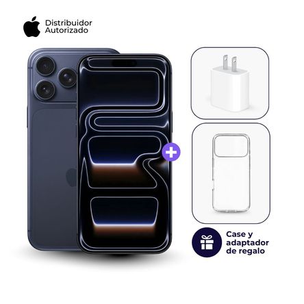 iPhone 17 Pro Max ESIM 512GB Azul intenso + Case + Cubo Apple iPhone Tipo C de 20W