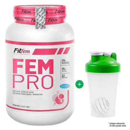 Proteina Suero de Leche Fempro 1.1 kg Vainilla + Shaker