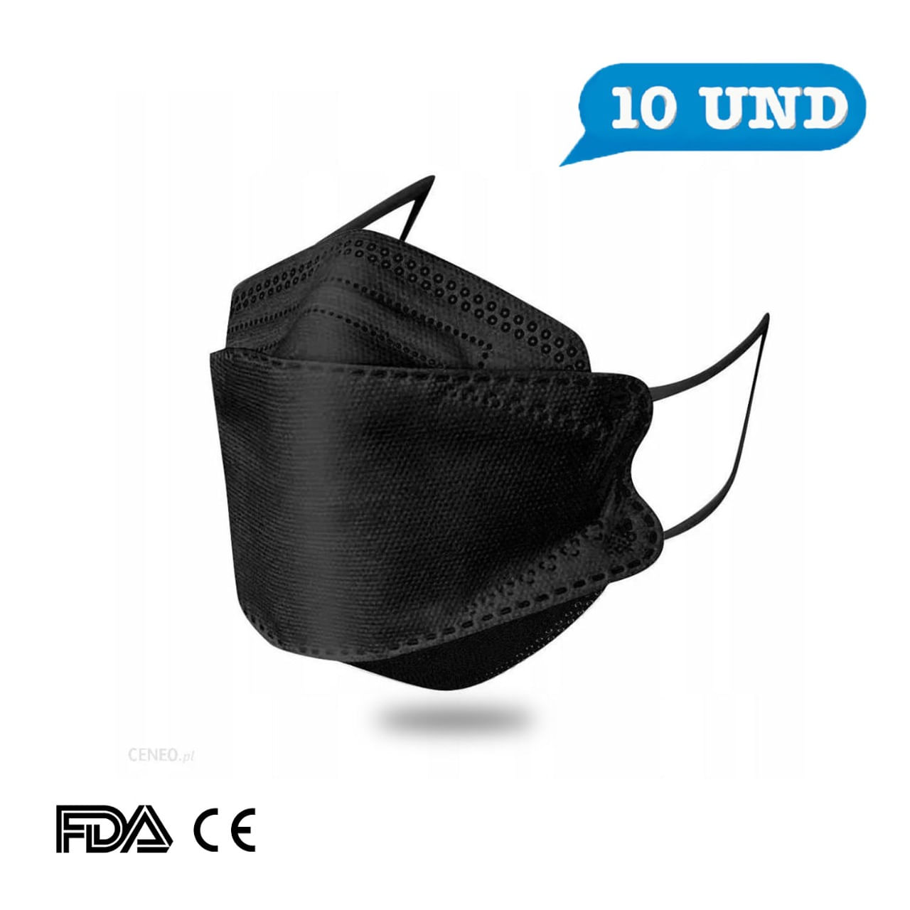 Mascarilla Kn95 Fish Shape Mayfield (10 unidades) Negra