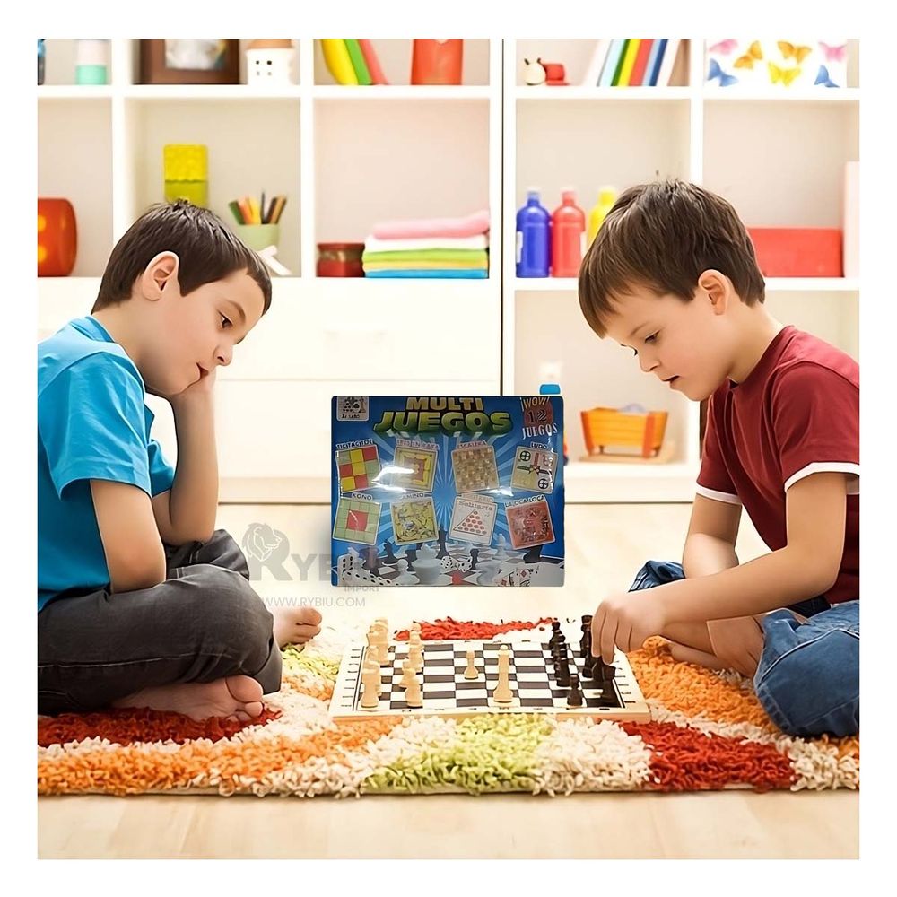 Juego de Mesa Moderna con 12 Juegos Multicolor Y+Agendita Juego de Mesa Moderna con 12 Juegos Multicolor Y+Agendita