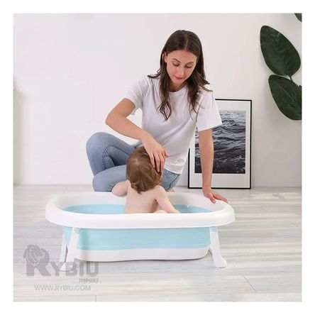 Bañera con Patas para Bebe Duradero en Celeste Y+Stickers Bañera con Patas para Bebe Duradero en Celeste Y+Stickers