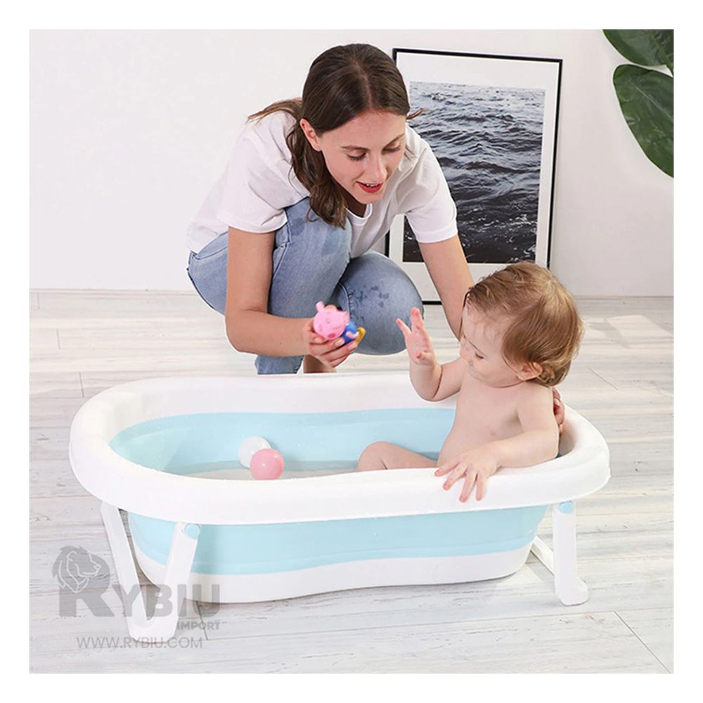 Bañera Plegable Resistente para Bebes en Color Celeste Bañera Plegable Resistente para Bebes en Color Celeste