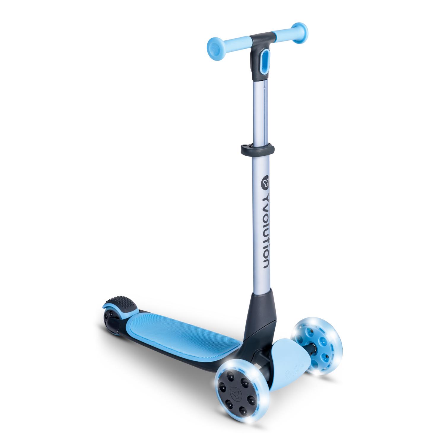Scooter Plegable Para Niños Yvolution Yglider Nua Con Ruedas Led Azul