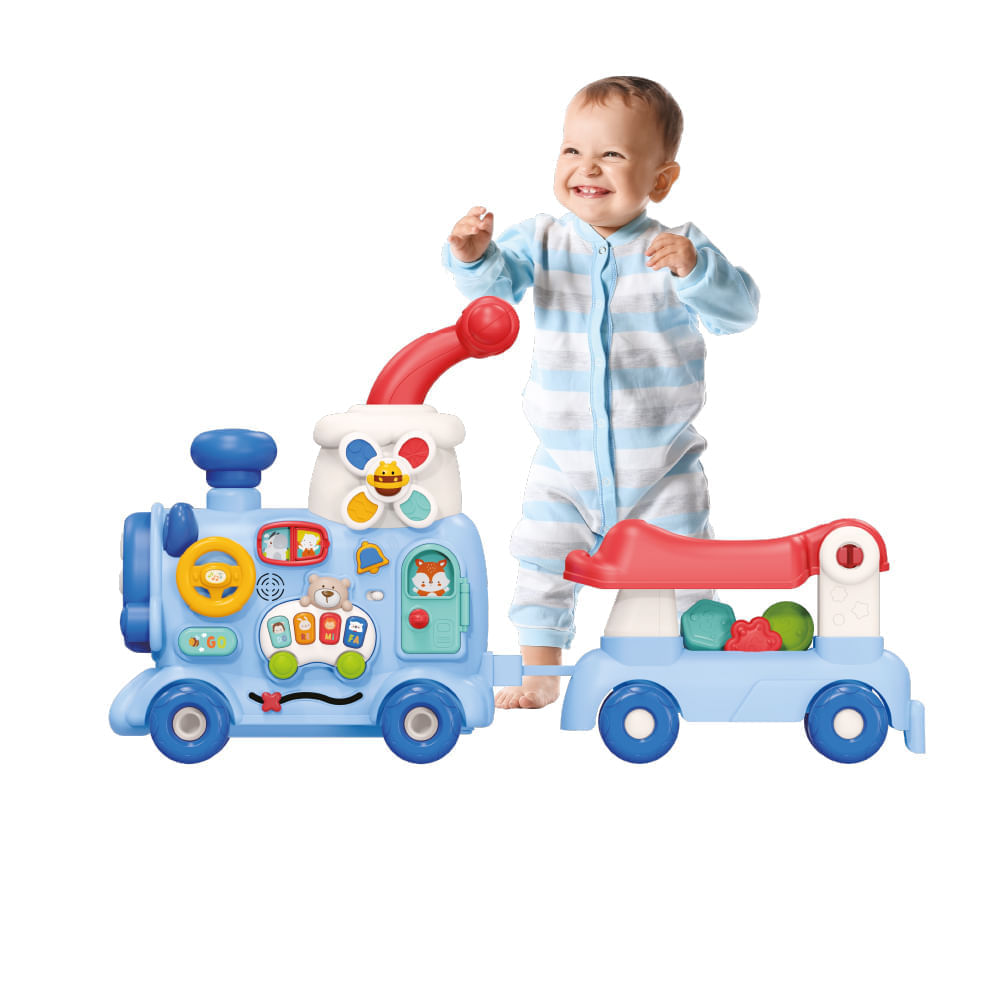 Correpasillos Baby Walker Train Baby Cam Azul