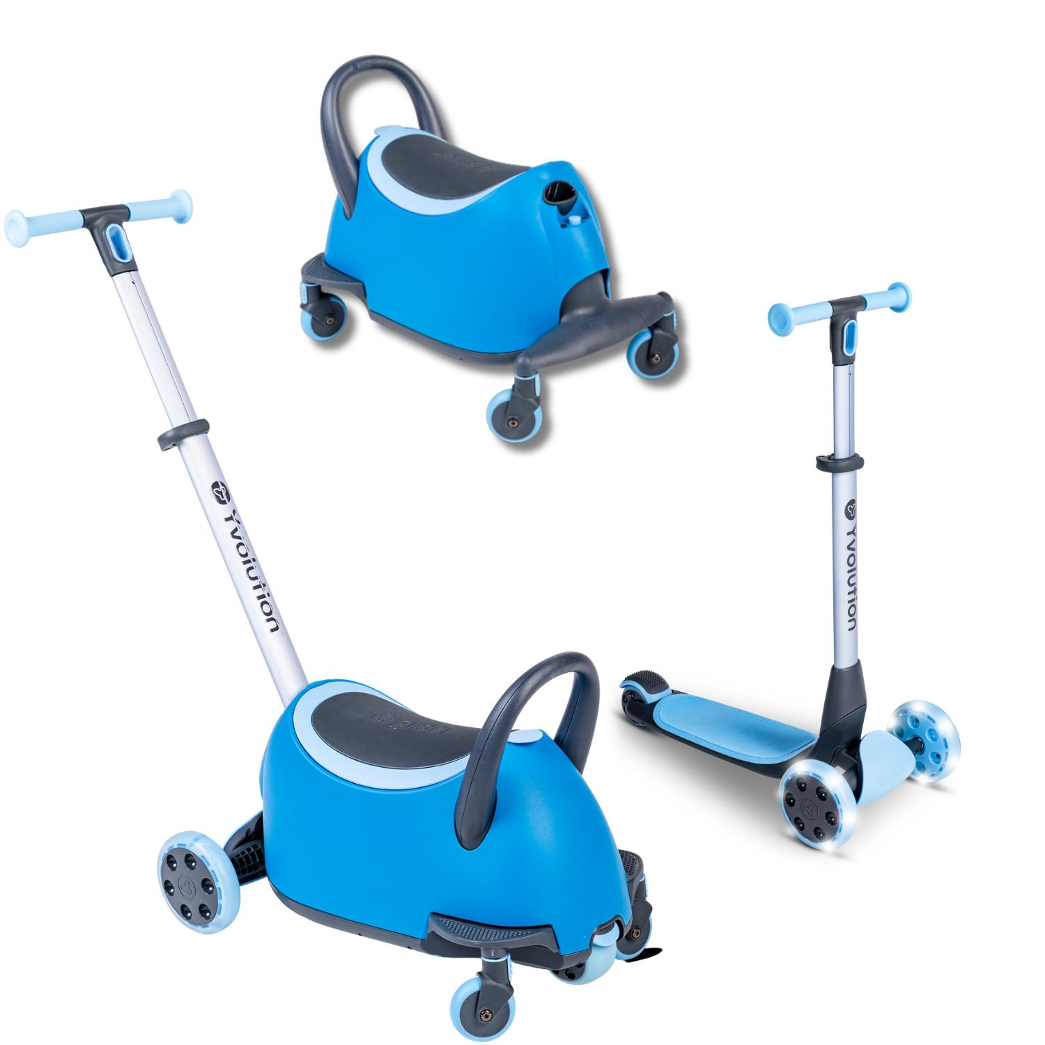Correpasillos Y Scooter Yvolution Yglider Luna 3 En 1 Azul