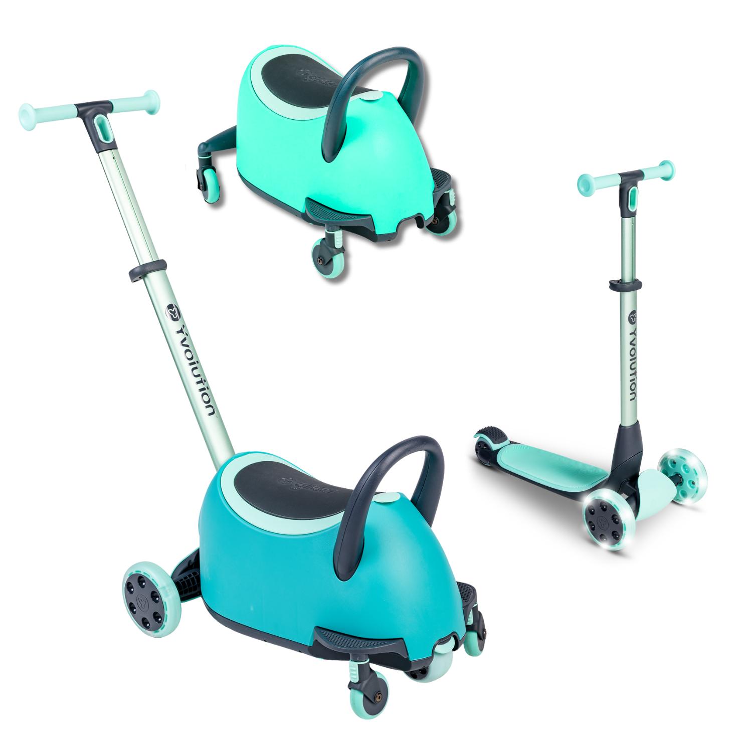 Correpasillos Y Scooter Yvolution Yglider Luna 3 En 1 Verde
