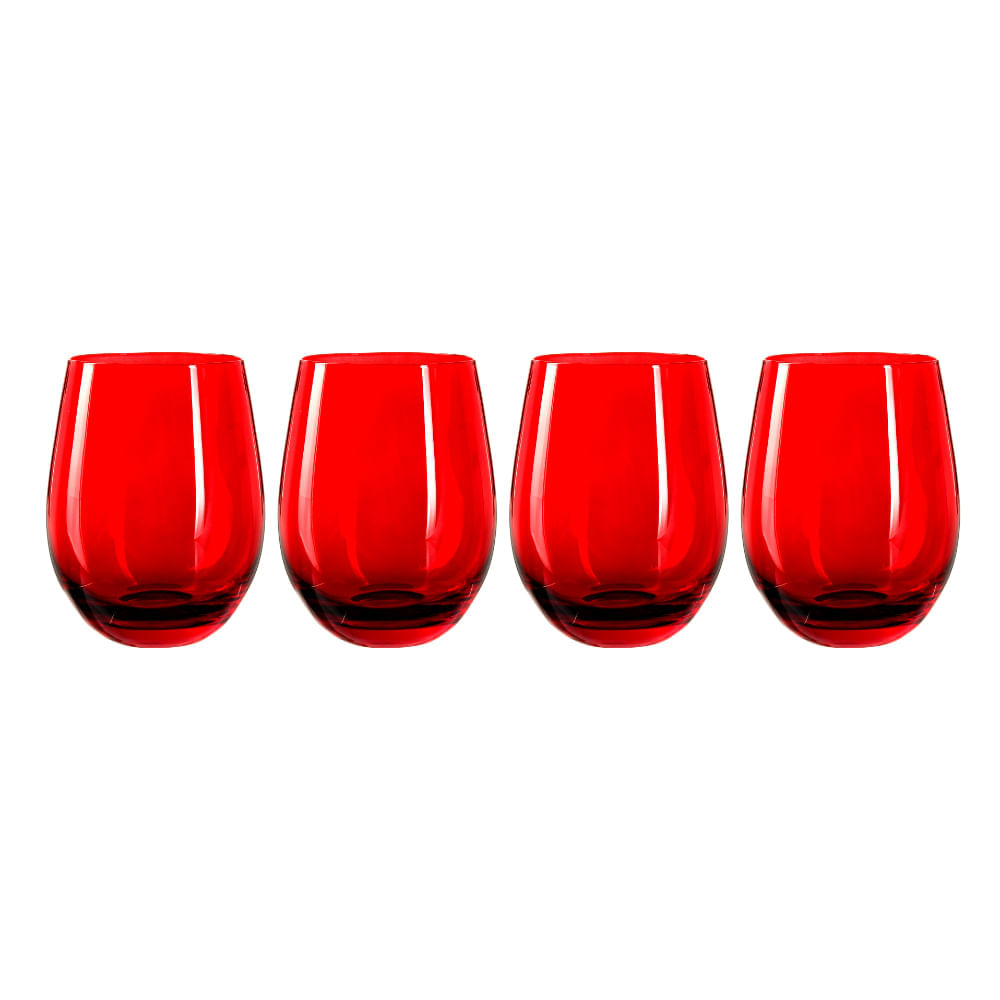 Set X4 Vaso Rojo