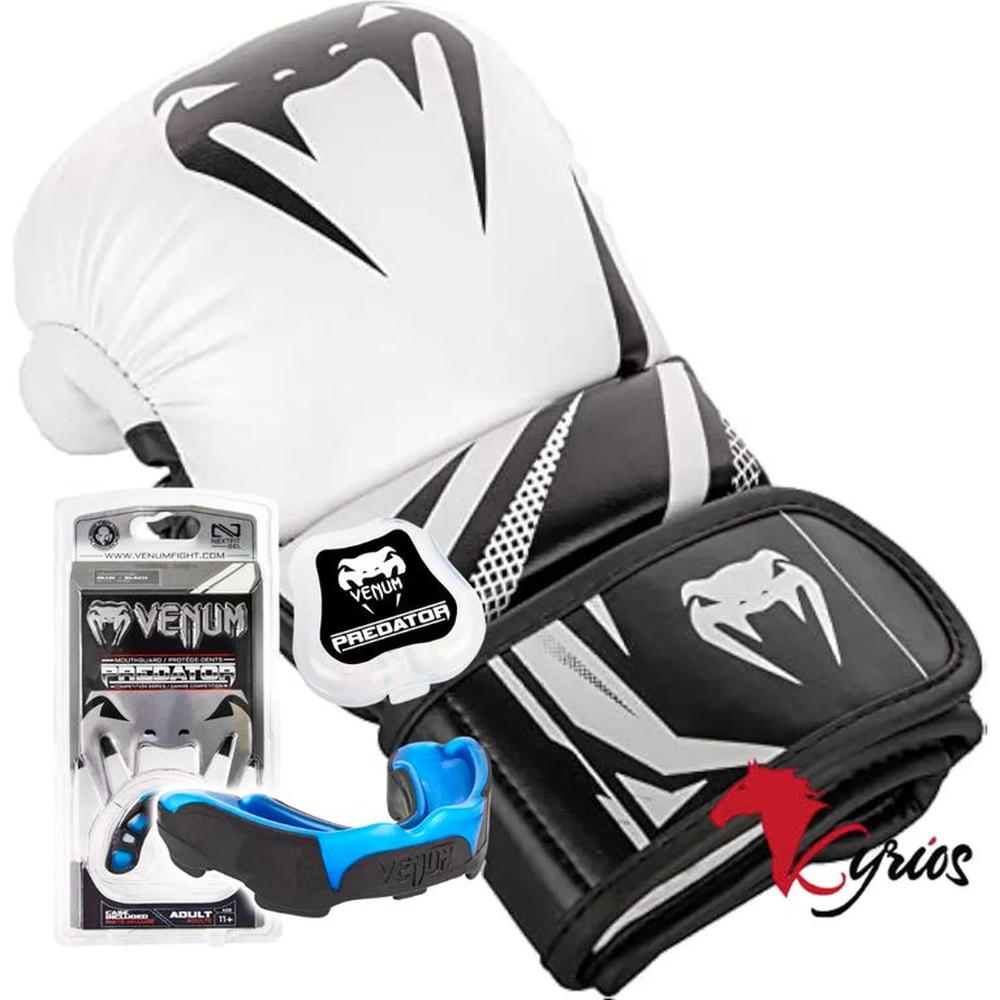 Guantes Vale Todo Venum Negro Blanco Talla M + Bucal Venum