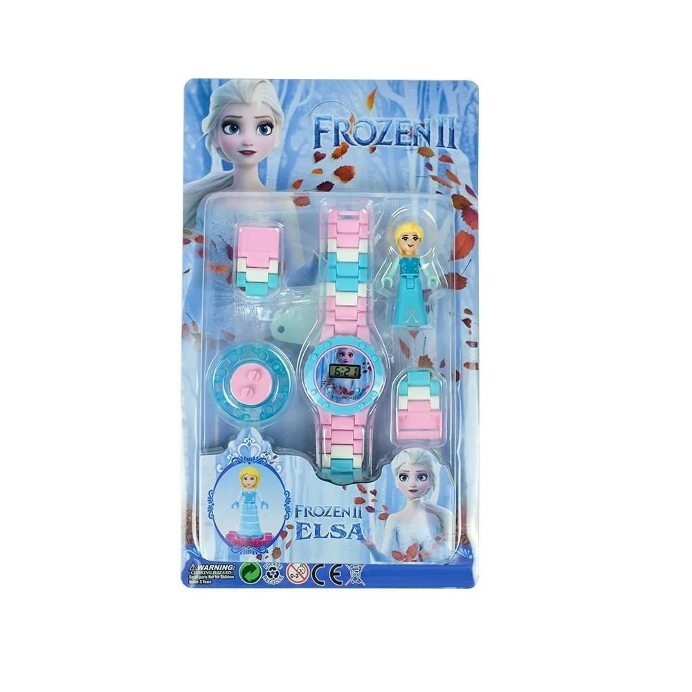 Reloj Digital para Niña Tipo Lego de Frozen Elsa