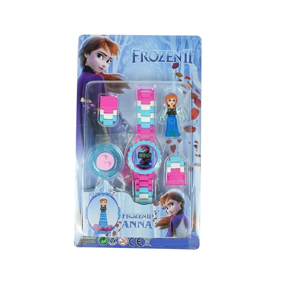 Reloj Digital para Niña Tipo Lego de Frozen Anna