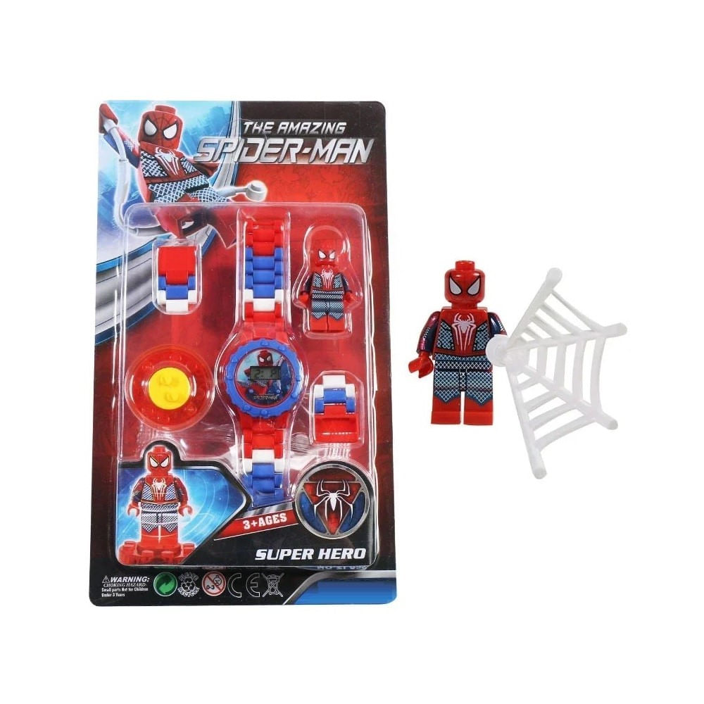 Reloj Digital para Niño Tipo Lego de Spiderman