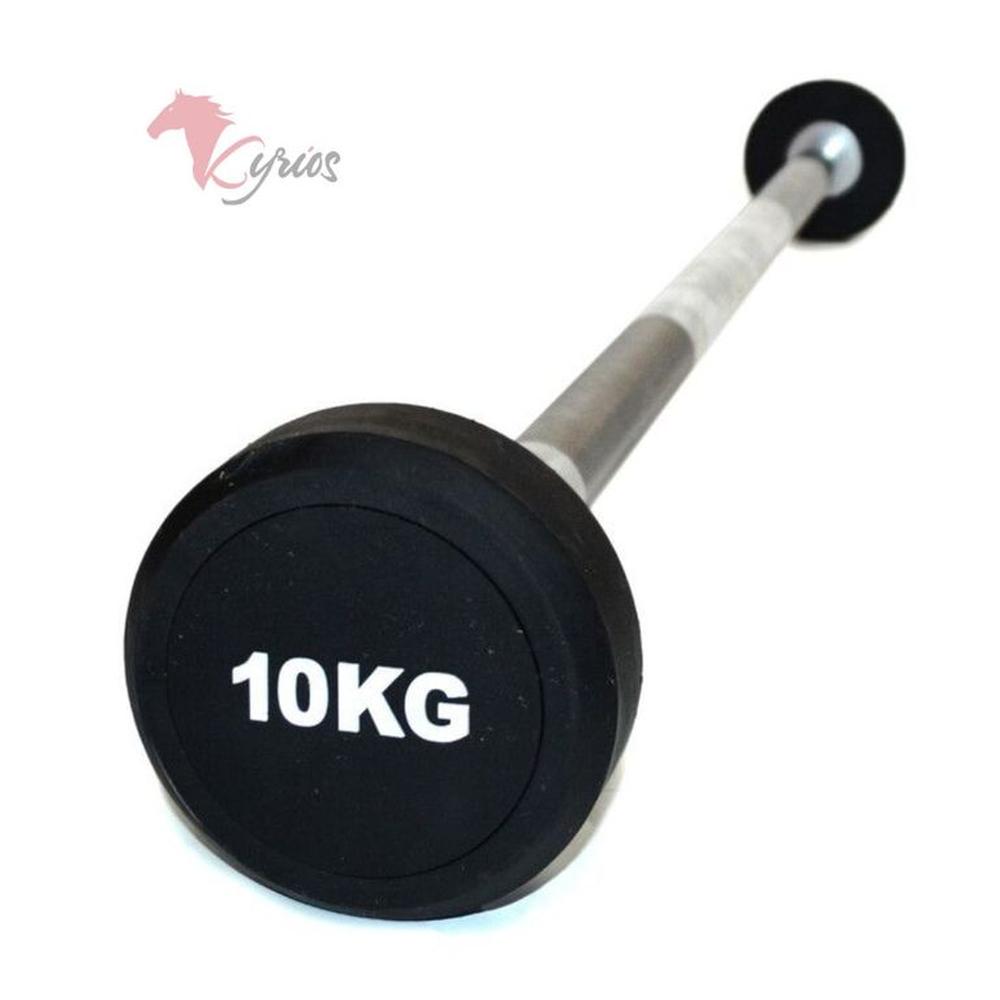 Barra Recta Con Peso Fijo Engomado 10 Kg
