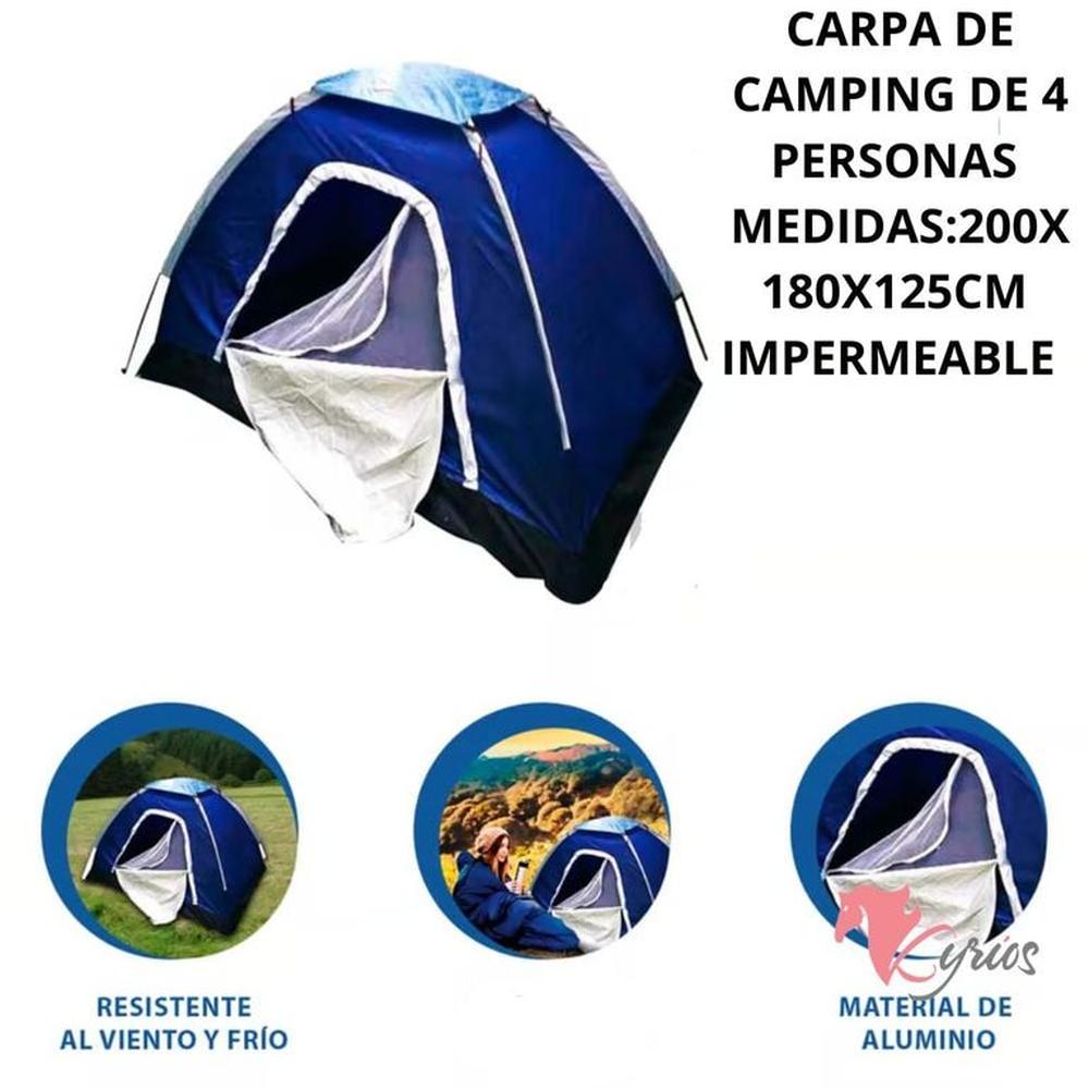 Carpa De 4 Personas Impermeable Doble Techo
