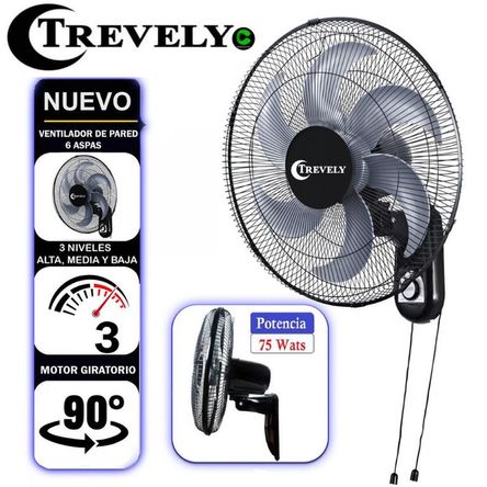 Ventilador de Pared TREVELY 18¨ Pulgadas VT-182 75W Ventilador de Pared TREVELY 18¨ Pulgadas VT-182 75W