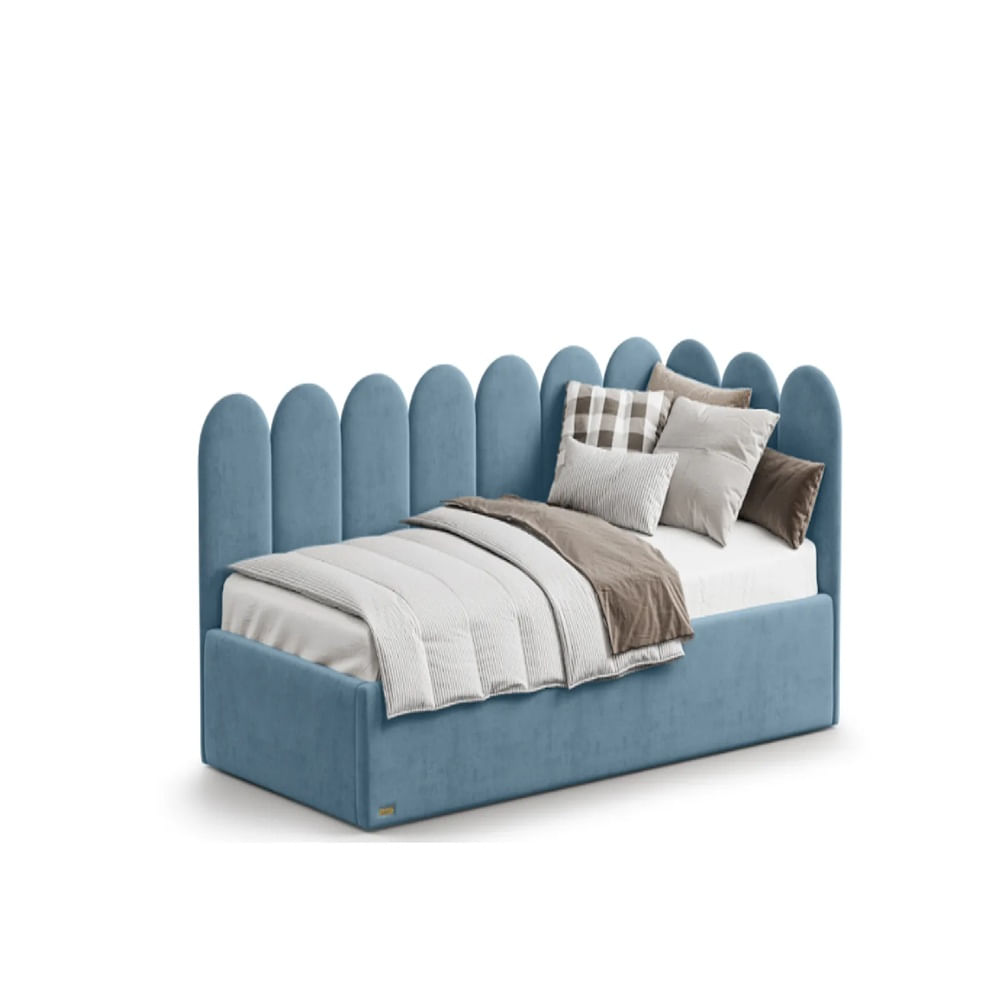 CAMA BOX TARIMA INFANTIL CELESTE 1.5 PLAZAS