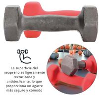 Pesa Mancuernas De Vinilo De 5 Kg Pesas Rojas Plastificadas Par