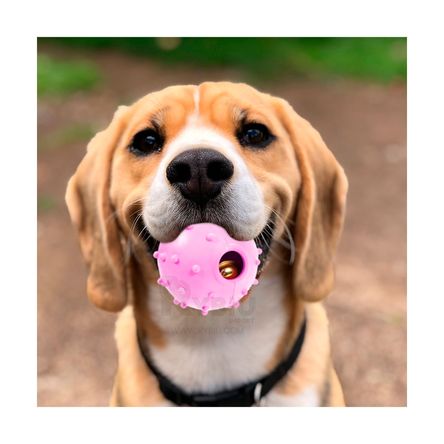 Pelota de Jebe Funcional con Puntos de Color Rosado