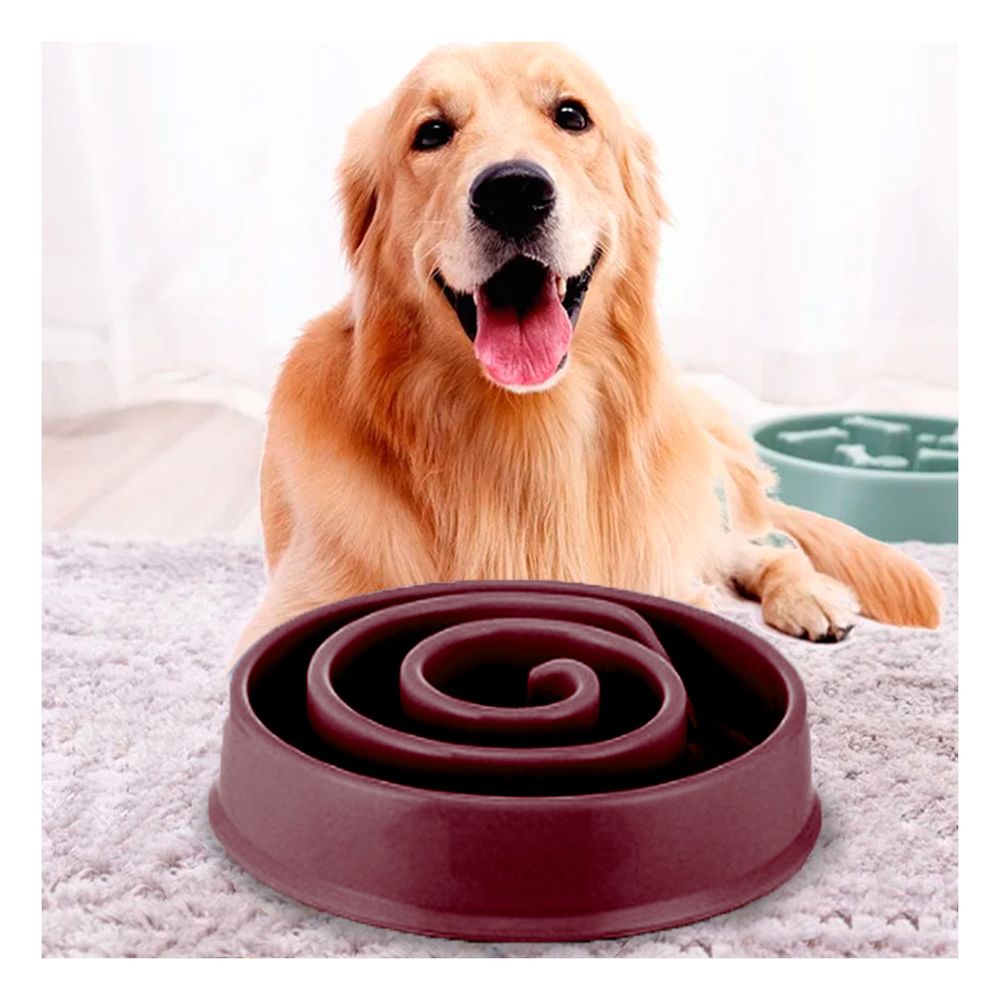Plato Antiestres de Espiral para Mascotas en Color Guinda Plato Antiestres de Espiral para Mascotas en Color Guinda
