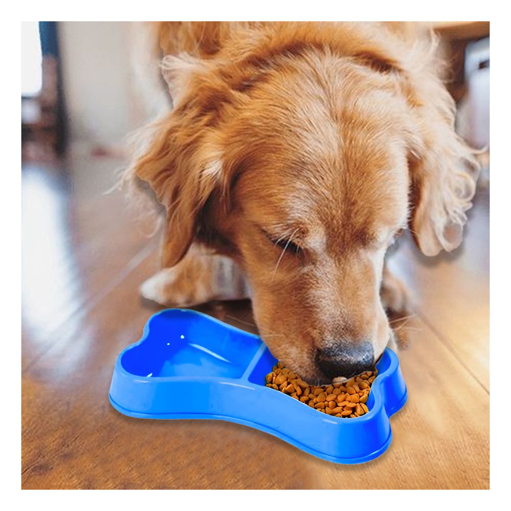 Plato con Doble Compartimiento de Mascotas Azul Y+Agendita Plato con Doble Compartimiento de Mascotas Azul Y+Agendita