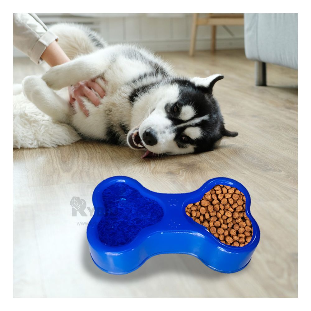Plato con Doble Compartimiento de Pet Azul Y+Agendita Plato con Doble Compartimiento de Pet Azul Y+Agendita