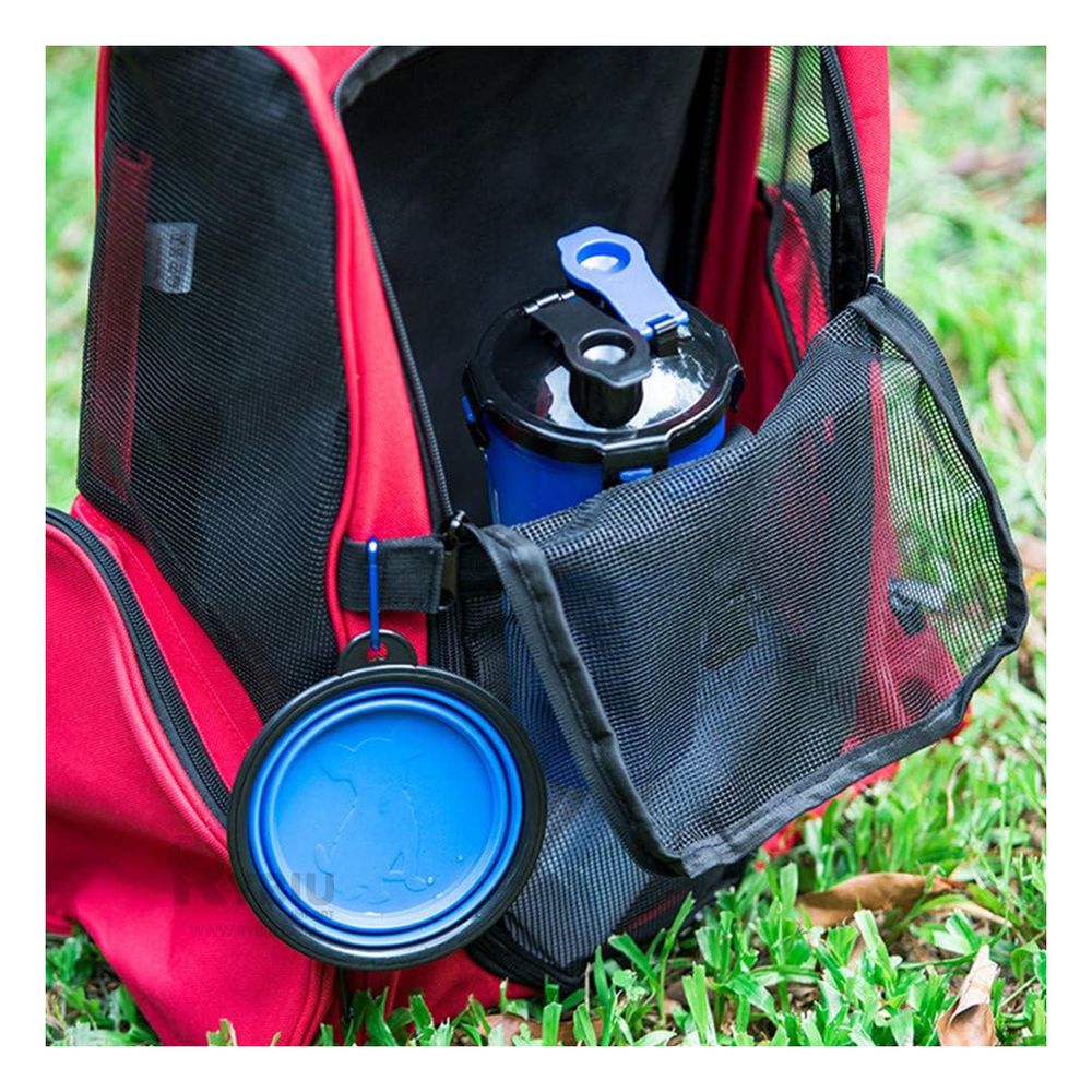 Bebedero Portatil con Plato Plegable de Color Azul Bebedero Portatil con Plato Plegable de Color Azul