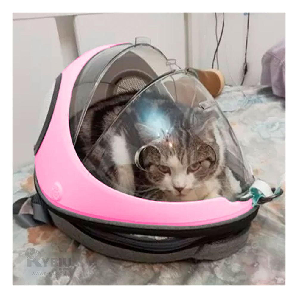 Mochila Ovalada y Practica para Gato de Color Rosado Mochila Ovalada y Practica para Gato de Color Rosado