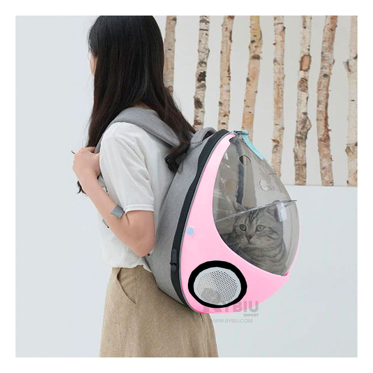 Mochila Cama Transportadora Color Rosado Y+Papel de Regalo