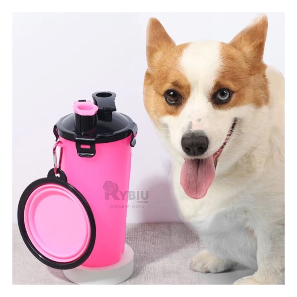 Bebedero con Plato Plegable de Color Rosado Y+Agendita Bebedero con Plato Plegable de Color Rosado Y+Agendita