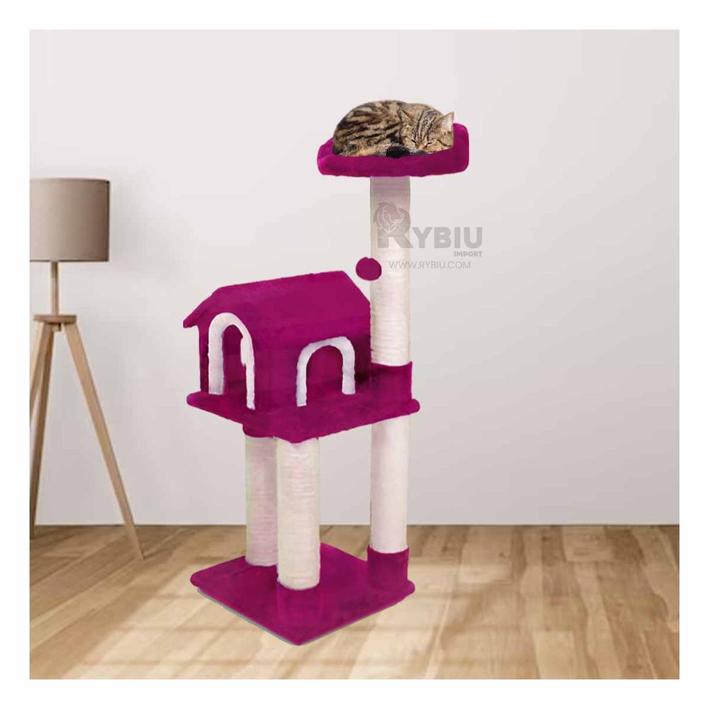 Gym Moderno y Manejable para Divertir a Gatos Color Fucsia Gym Moderno y Manejable para Divertir a Gatos Color Fucsia