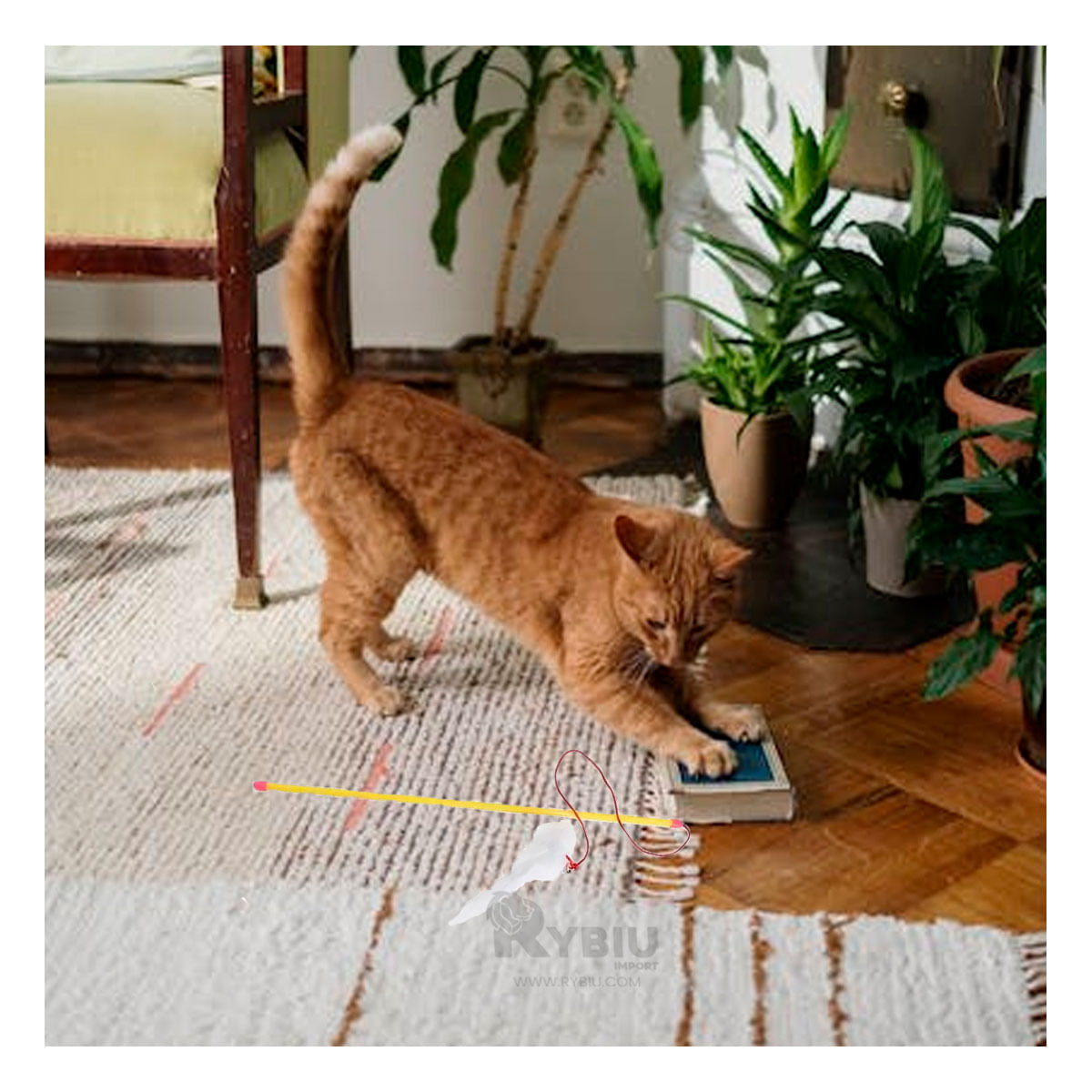 Baston Util con Juguete Raton Amarillo Y+Post-it adhesivos