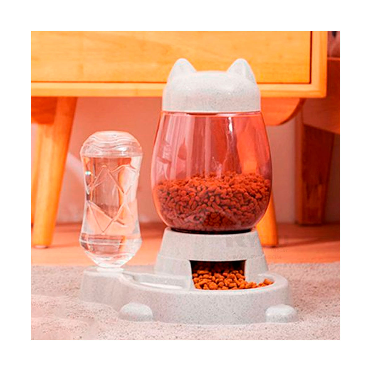 Comedero Practico y Funcional de Color Gris Y+Agendita