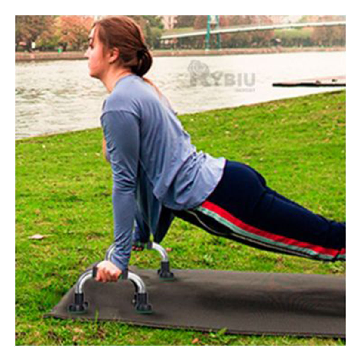 Push Up de Flexiones con Base en Circulo de Color Verde