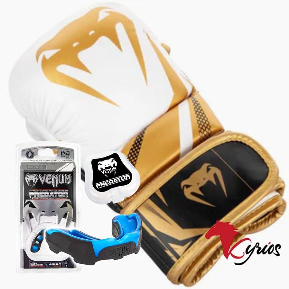 Guantes Vale Todo Venum Talla L Blanco-Dorado + Bucal Venum