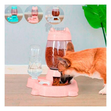 Comedero para Gatos Funcional de Color Rosado Y+Stickers