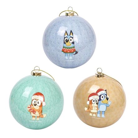 Set de Bolas Navideñas Bluey X3 unds 8cm Modelo 2 Set de Bolas Navideñas Bluey X3 unds 8cm Modelo 2