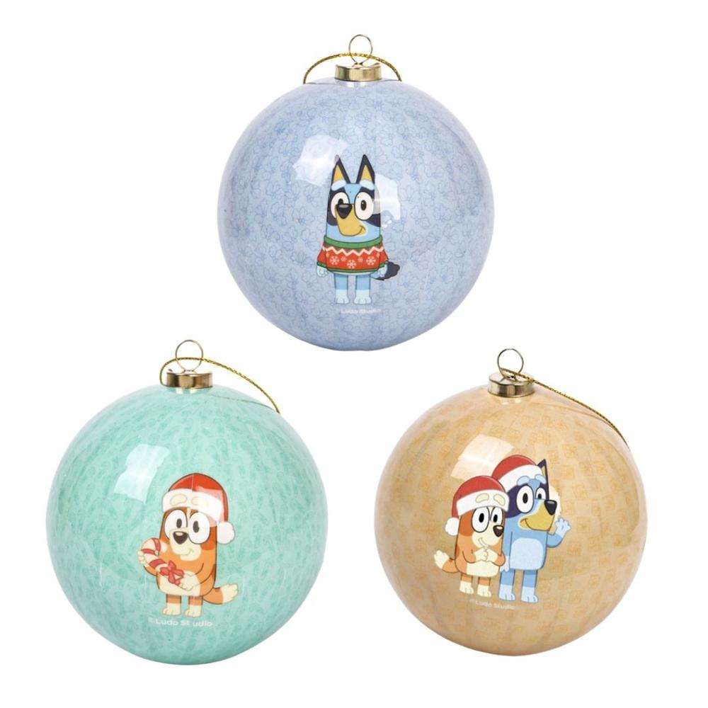Set de Bolas Navideñas Bluey X3 unds 8cm Modelo 2