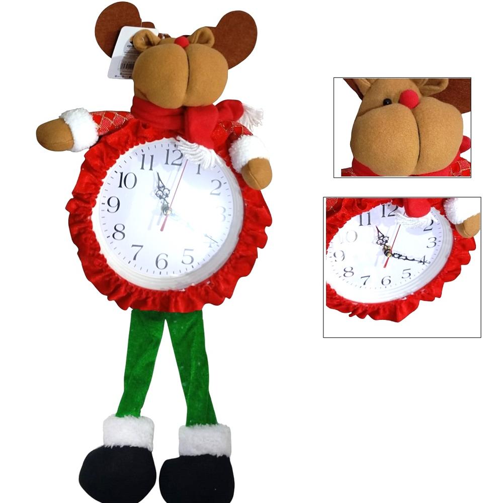 Reloj Navideno Papa Noel Santa Rojo