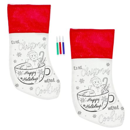 Bota Navideña para Colorear con 3 Plumones Packx2